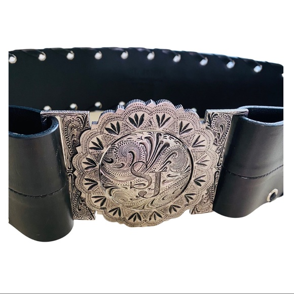 ST. JOHN $800 Concho Western Leather Belt RARE main image 10